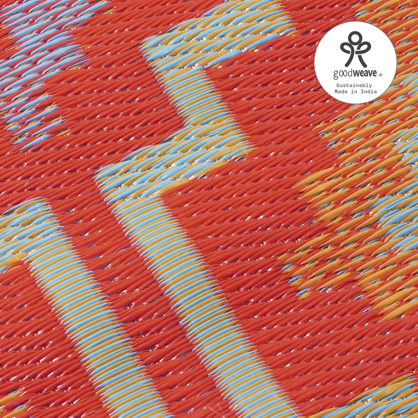 Fab Habitat Outdoor Rug - Waterproof, Fade Resistant, Crease-Free, Reversible - Premium Recycled Plastic - Vintage Boho Kilim - Patio, Porch, Deck, Balcony - Lhasa - Orange & Violet - 5 x 8 ft