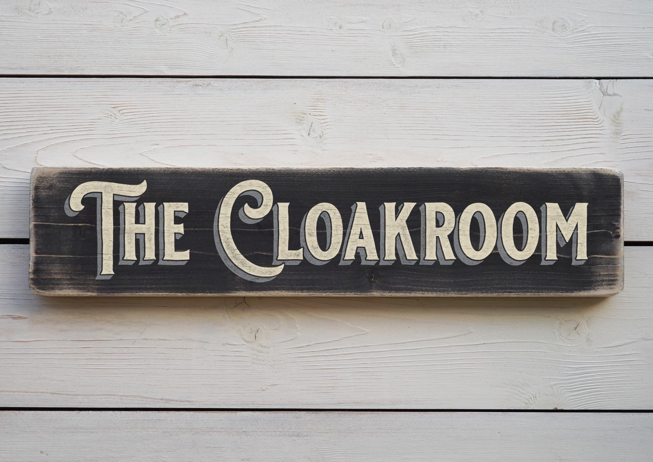 Szhmz Colour-763 Metal Signs The Cloakroom - Vintage Style Metalen Sign. Handmade Retro Home Gift Metalen Signs With Sayings 4X16 Inch