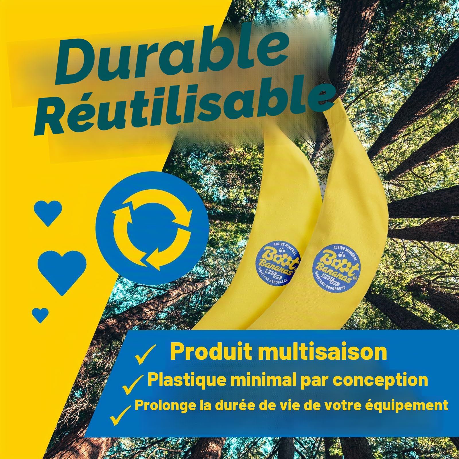 Absorbeurs d'humidité Boot Bananas pour chaussures de ski snowboard vélo moto golf
