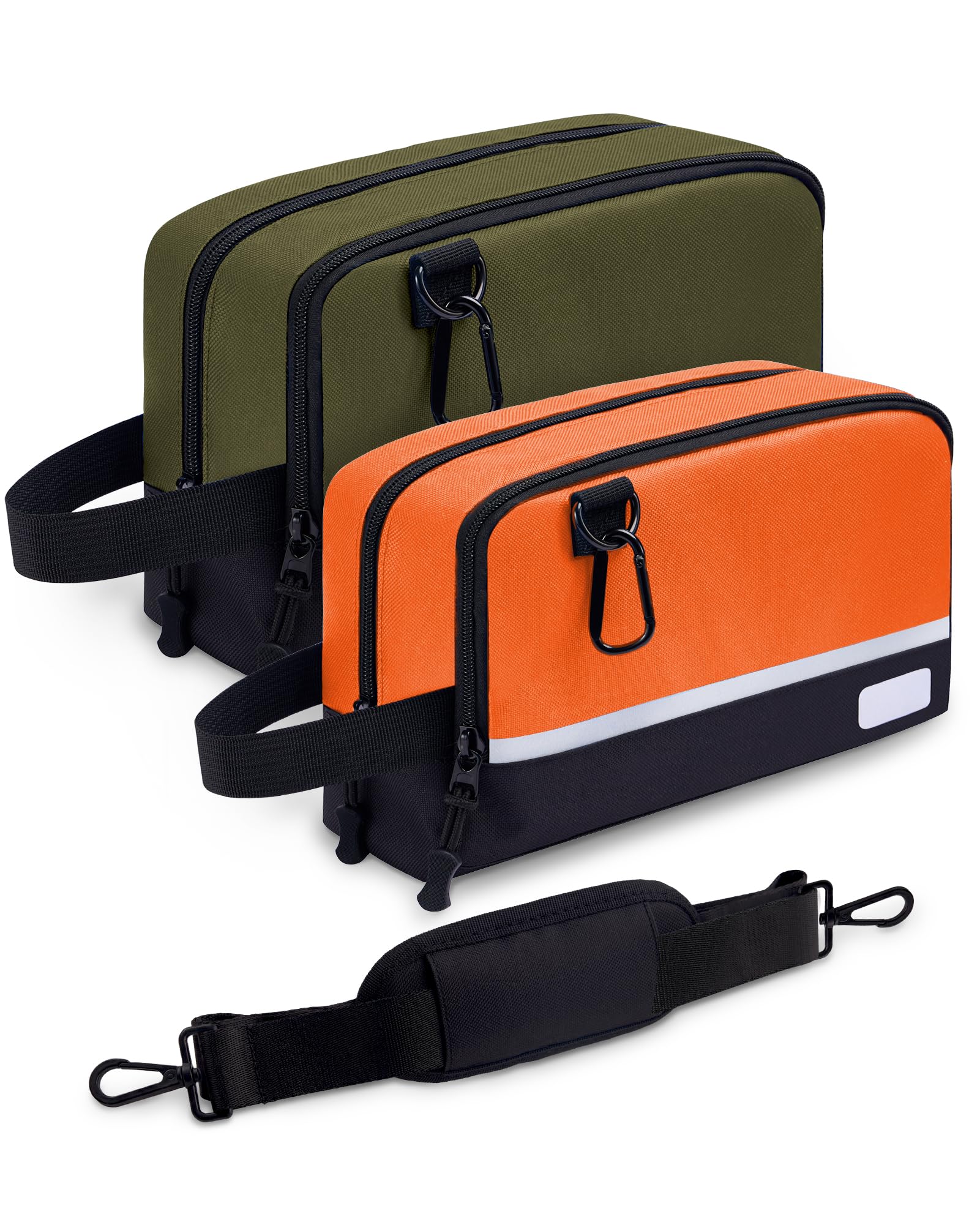 Lot de 2 sacs à outils – Organisateur multi-poches compact avec sangle réglable et mousqueton. Parfait pour ranger votre sac à outils. Zone d'étiquette incluse