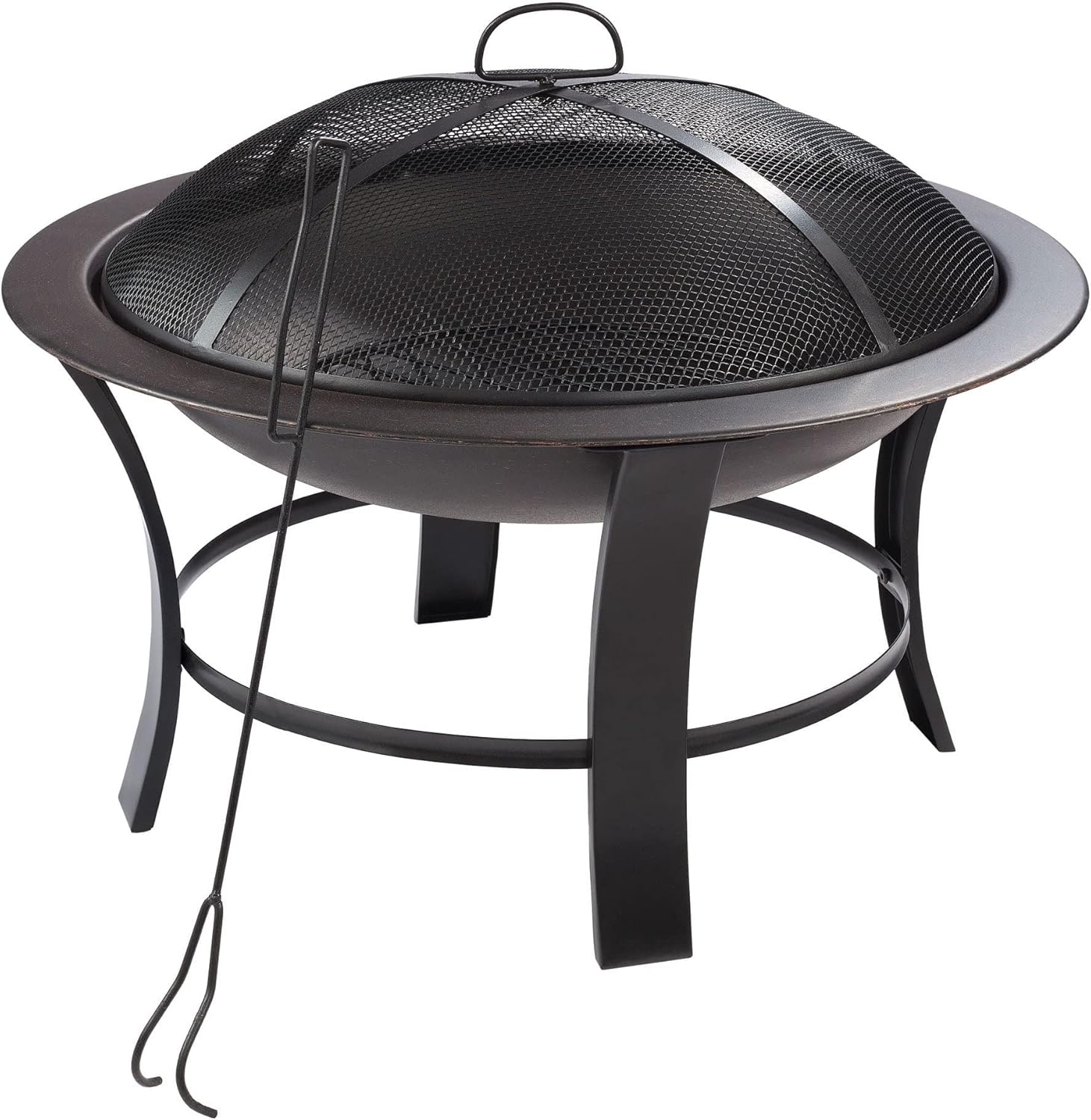 CAZOY 26 Inch Fire Pit for Outside Outdoor Wood Burning