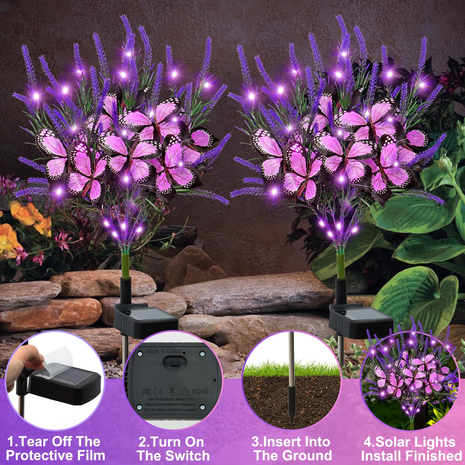 Luz Solar Para Exteriores De 100 LED, Resistente Al Agua IP65  Paquete De 4 98235802