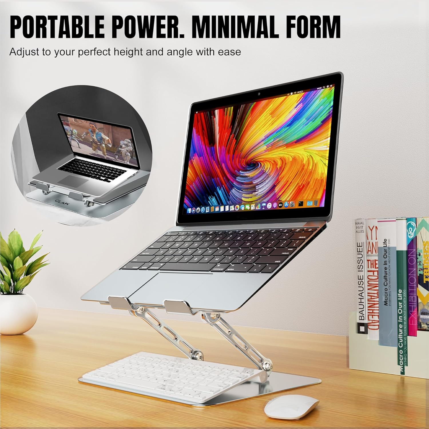 CLAW Lift Pro X11 Laptop Stand with 360° Rotating Base, Multi-Angle Adjustment, Heavy-Duty Steel Frame, Anti-Slip Silicone Pads, Foldable Design, Supports Up to 17-Inch Laptops & 8KG Load – Black 26 81AfR9JXqyL. SL1500