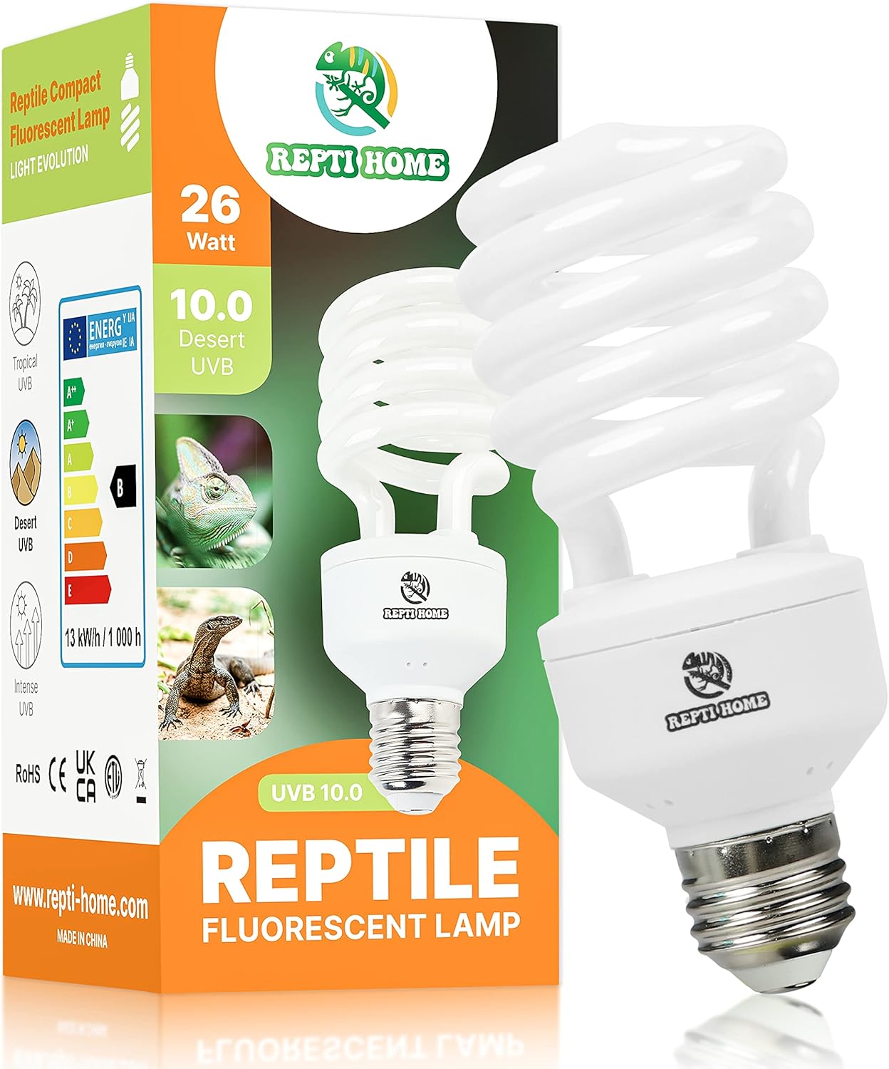 Buy REPTI HOME UVB Reptile Light, UVA UVB Bulb for Reptiles, Compact