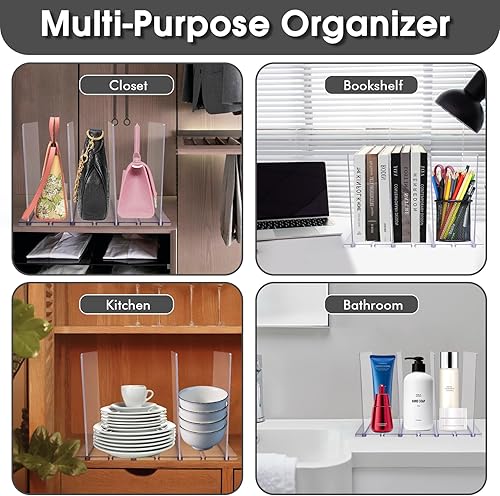 Miniatura 7 de Estante divisor de almacenamiento de bolsas de armario transparente, organizadores de bolsas para armario, organizador de almacenamiento de bolsos