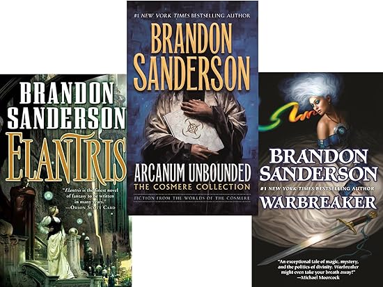 Brandon Sanderson 3 Books Collection Set (Arcanum Unbounded, Elantris, Warbreaker)