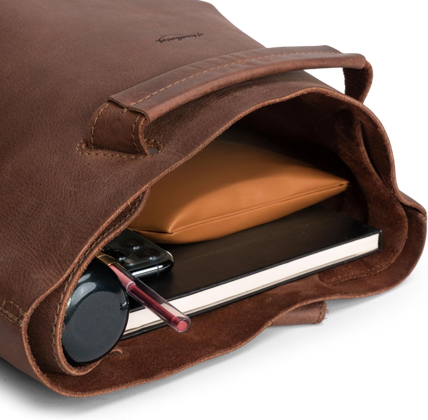 Heather's, Convertible Backpack to Shoulder Bag, Spacious Crossbody for Women, Squared Purse, Full Grain Leather, Handmade - Image 4