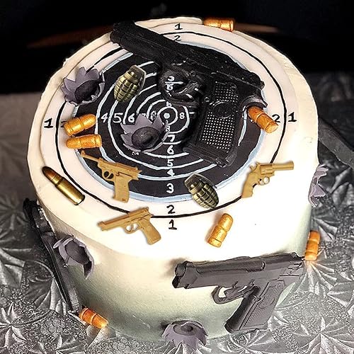 Miniatura 5 de Moldes de silicona para pistola de bala, 5 unidades, pistola 3D, ametralladora 3D, granada, chocolate, fondant, para decoración de pasteles, dulces,