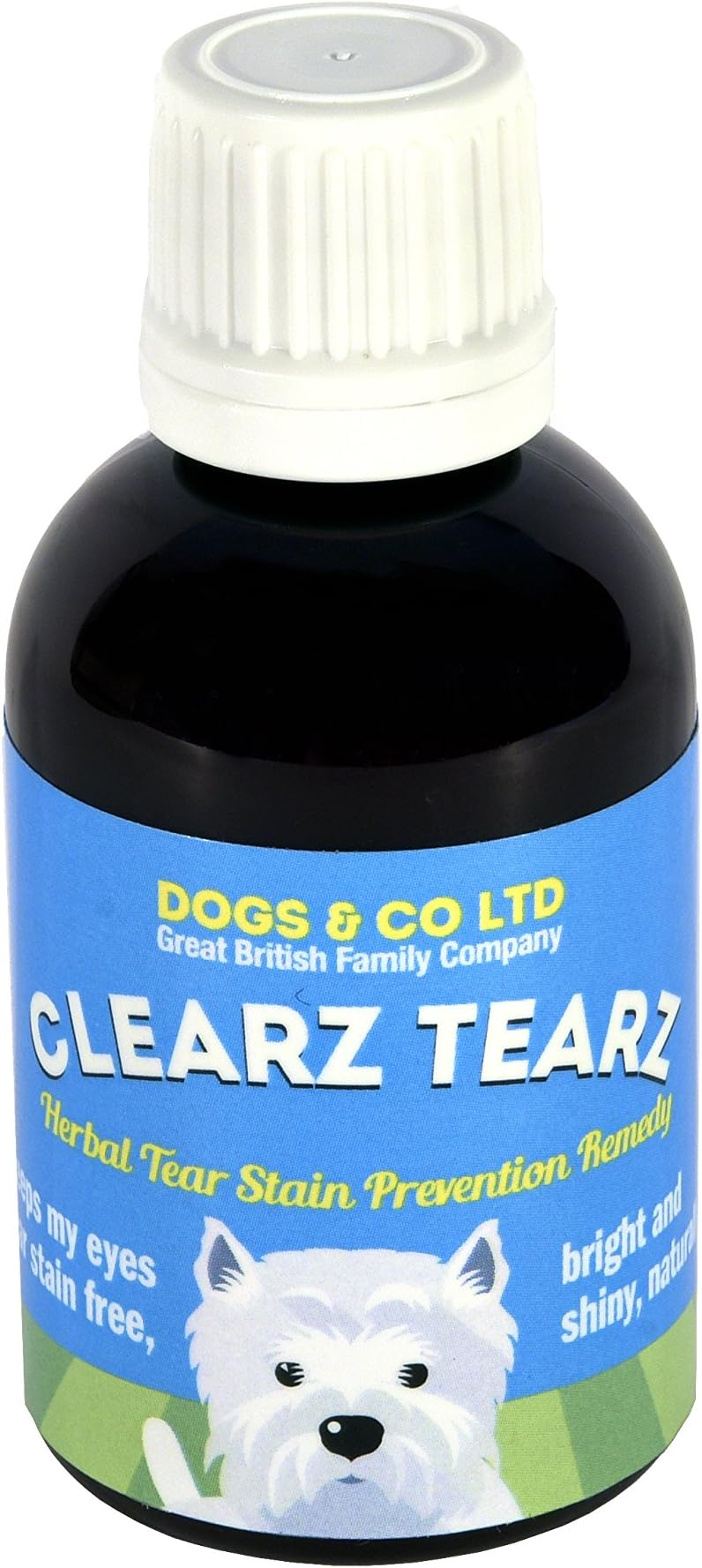 Clearz Tearz 50ml: Herbal Tear Stain Remover Supplement. Prevent tear staining in pale or white coated breeds of dogs.
