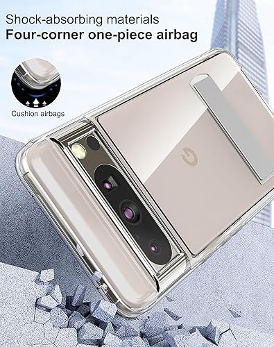 Miniatura 7 de Suzii Funda para Samsung Galaxy S24 Ultra Clear con soporte, TPU transparente de policarbonato duro parte trasera delgada, anti-amarilleamiento,