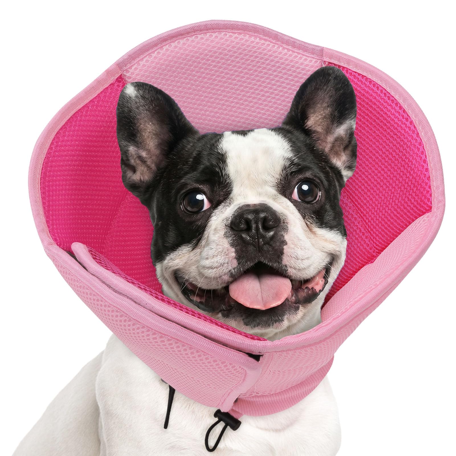 Photo 1 of AOFITEE Dog Cone - Soft Cone for Dogs to Stop Licking After Surgery, Foldable Small Dog Cone Collar, Adjustable Cones for Dogs for Wound Healing, Elizabethan Pet E-Collar, Pink Small