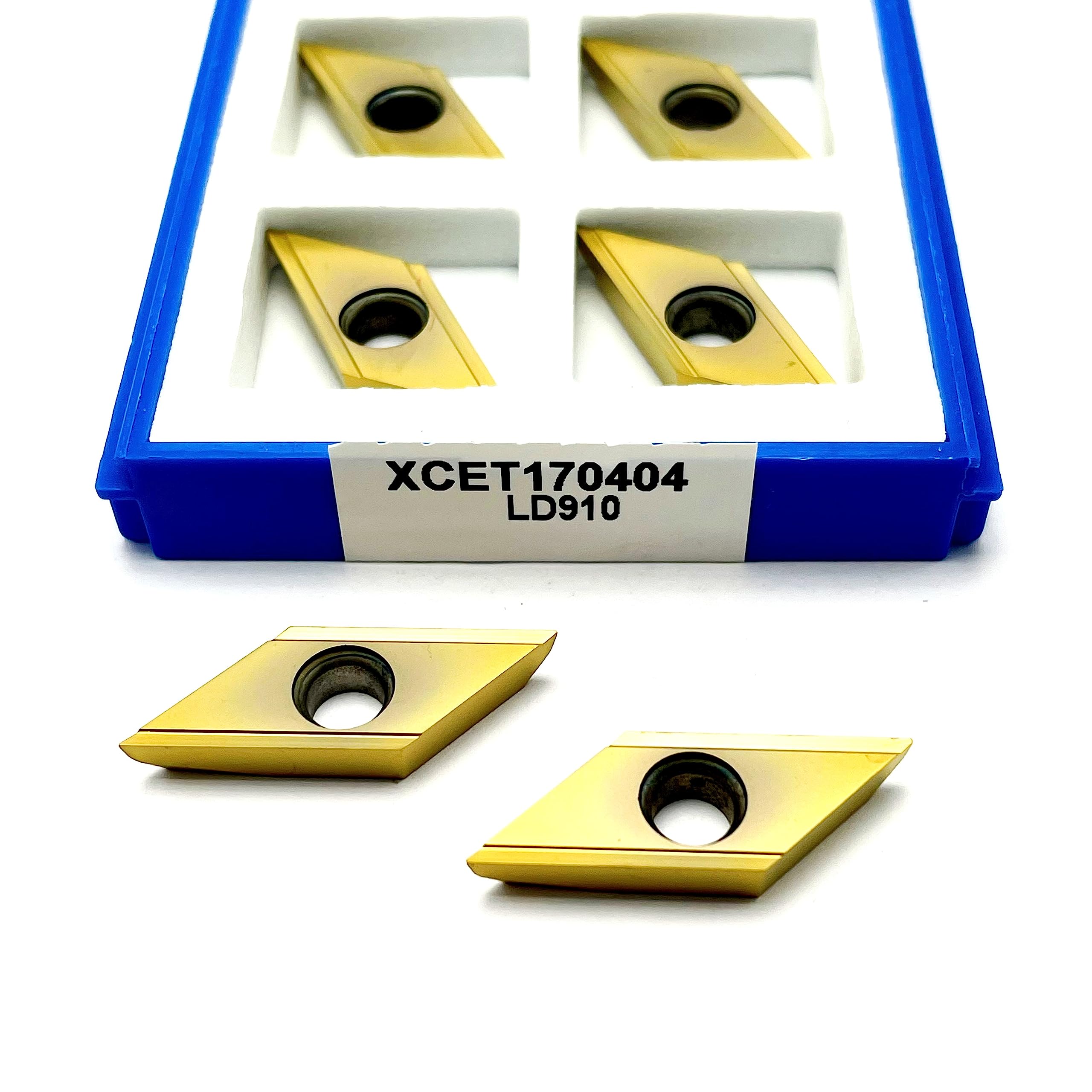 UANGLI 10 Uds vástago Redondo Biselado y Biselado fresado Extremo Fresa Cabeza avellanada XCET170402ER XCET (Size : XCET170404 LD910, Color : 10PCS)