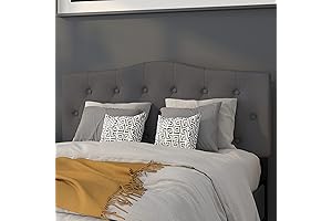 Flash Furniture Cambridge Tufted Upholstered Double Bed Headboard in Dark Gray Fabric