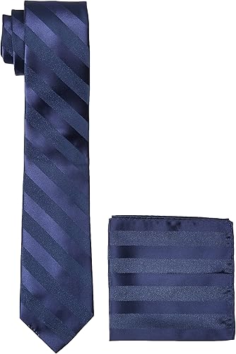 Stacy Adams Conjunto de corbata formal de rayas para hombre