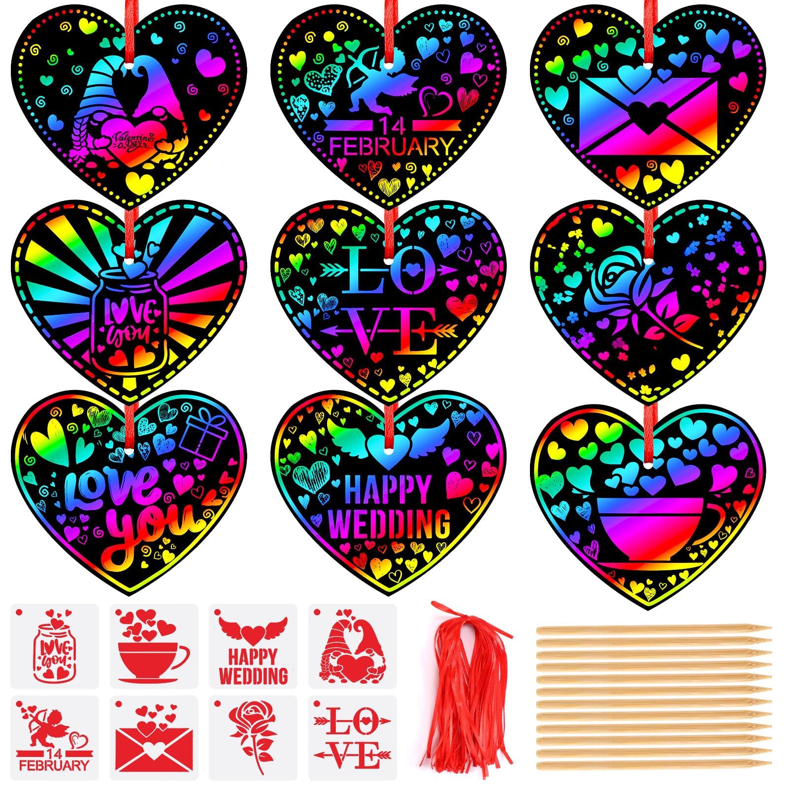 Amazon.co.jp: JULMELON バレンタインクラフト 子供用 ハート