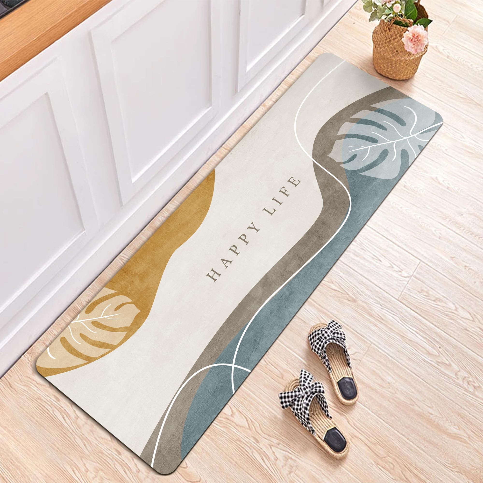 Tappetino Super Assorbente,Tappeto Bagno Diatomite,Microfibra Tappeto Assorbente,Tappeto Bagno Antiscivolo Tappetino Doccia Asciugatura Rapida, per Casa,Camera da Letto,Cucina, (50_x_150_cm, CF36)