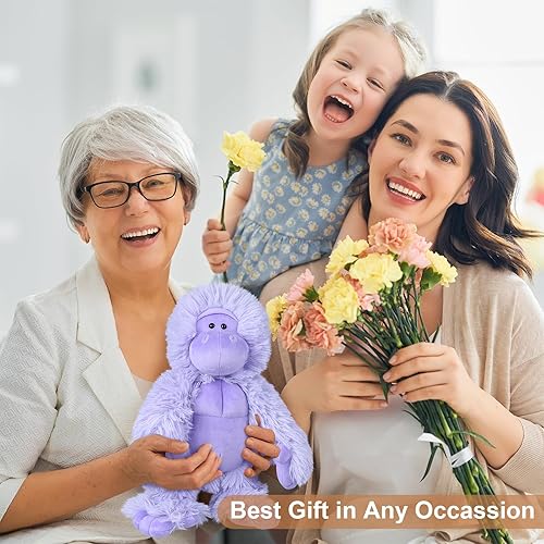 Miniatura 6 de Gorilla Almohadilla térmica para microondas para calambres, alivio del dolor y estrés, animal de peluche de gorila con aroma a lavanda para adultos