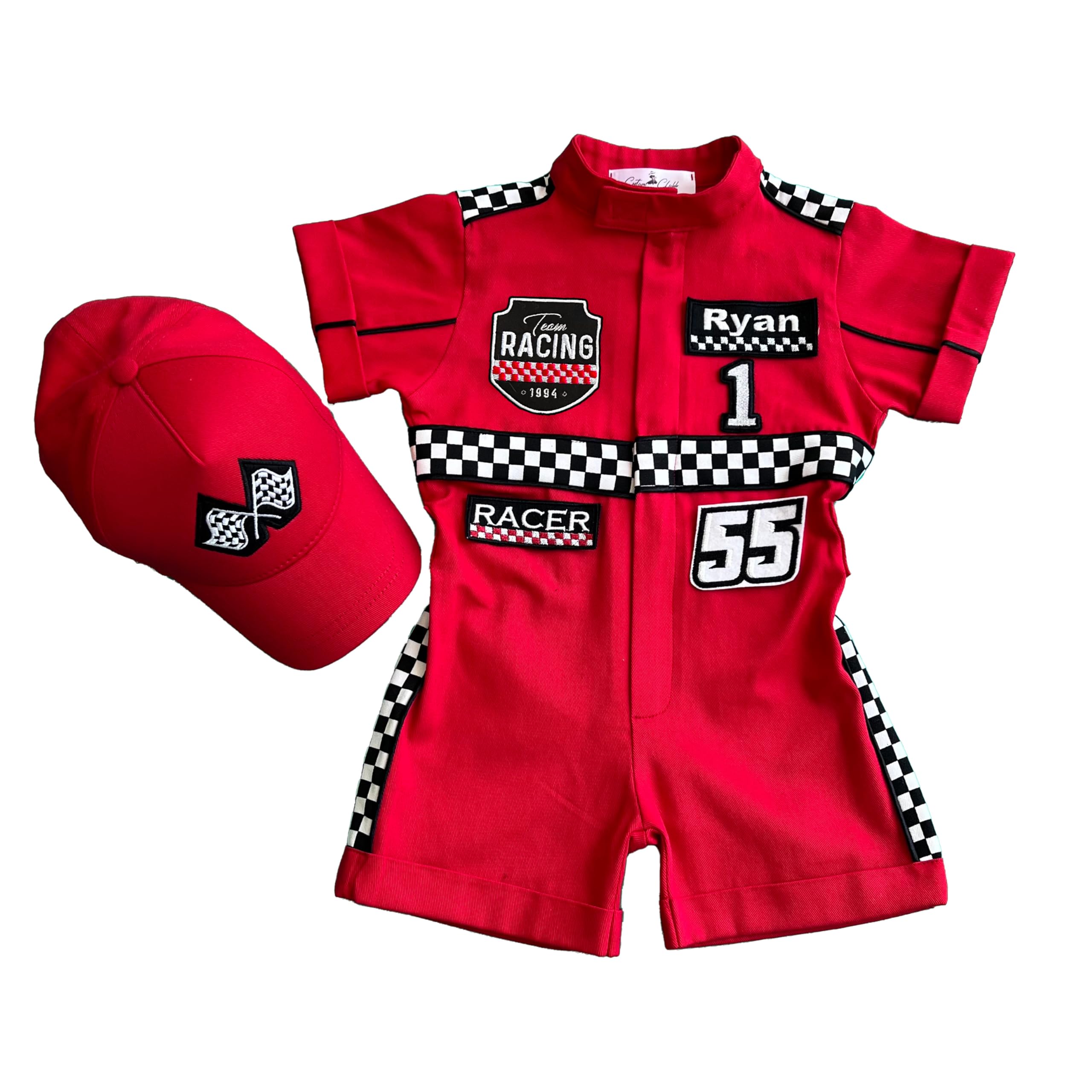 Costumes Club Handmade Race Car Driver Costume for Toddlers - Halloween Costume, Cars Boys Racing Outfit, Toddler Racer Suit