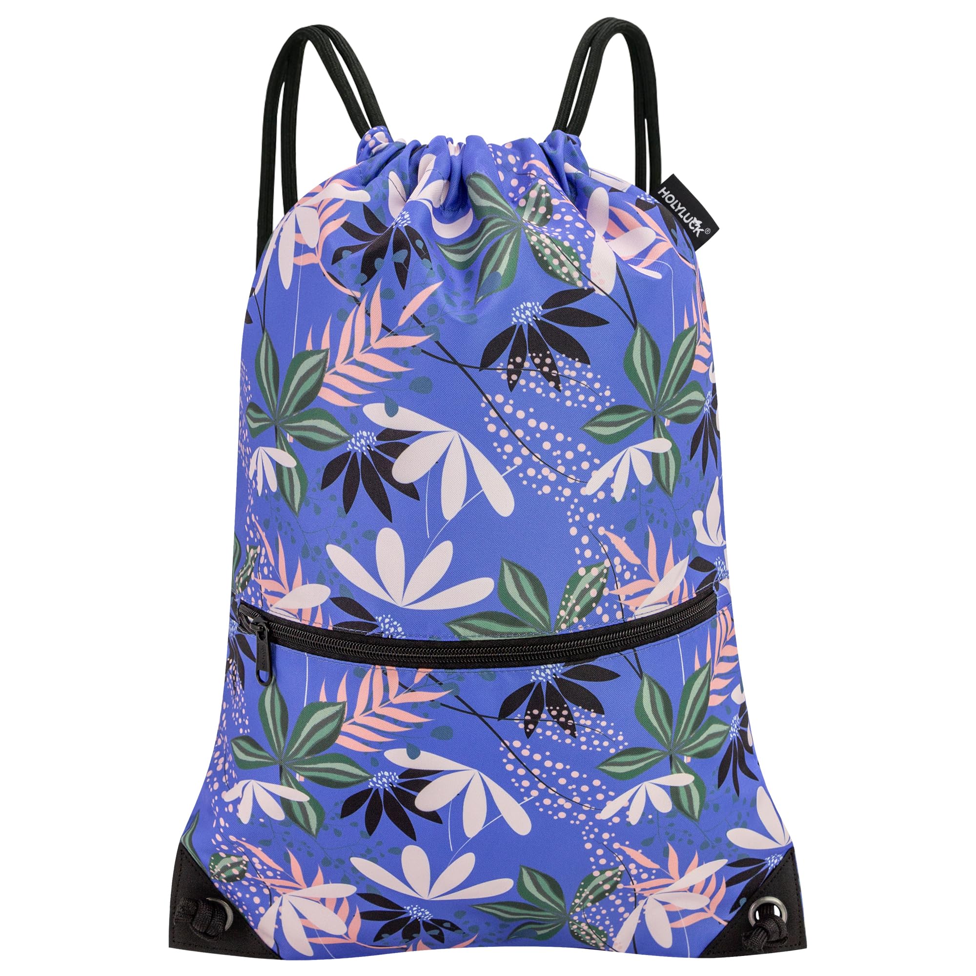 HOLYLUCK Drawstring Backpack Bag Sport Gym Sackpack Purple Leaves