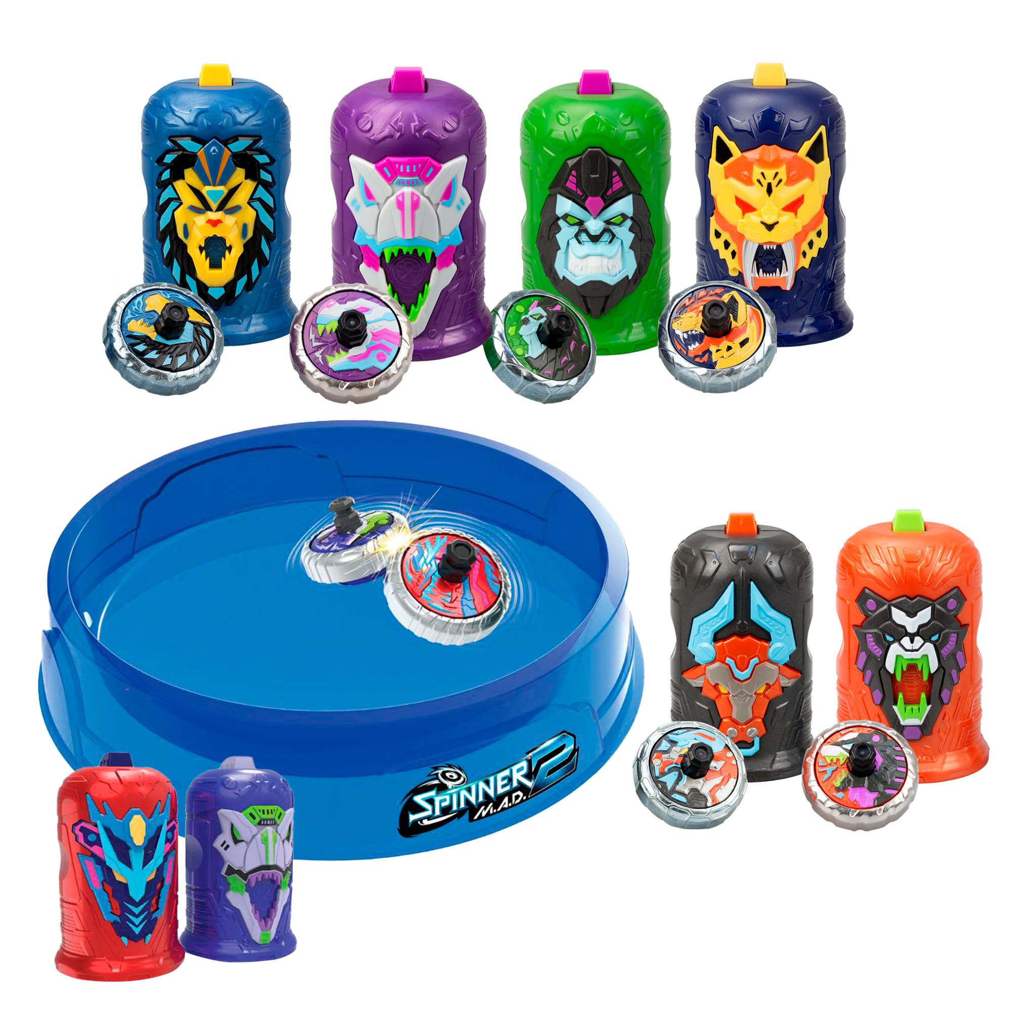 Arene Bizak Spinner Mad 2 Shake 62006323-4 Toupie Individuelle Avec Mécanisme Avancé, Jouet De Combat Pour Garçons Et Filles à Partir De 5 Ans, 6 Styles Différents à Collectionner Beyblade X