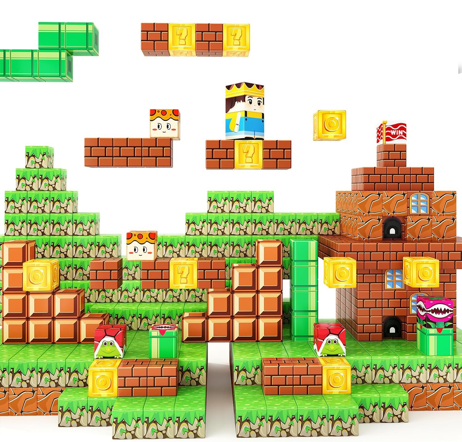 NALACAL 48 Pcs Magnetic Blocks Building Toys, Magnetic Tiles Building Blocks Toddler Toys, Build Mine Magnet World Set, STEM Sensory Outdoor Toys, Magnet Toys for Boys & Girls Ages 5-7