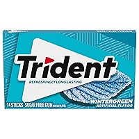 Vista 43 de 12 paquetes de 14 unidades cada uno; es decir, en total son 168 unidades de goma de mascar Trident Minty Sweet Twist sin azúcar sabor menta dulce.