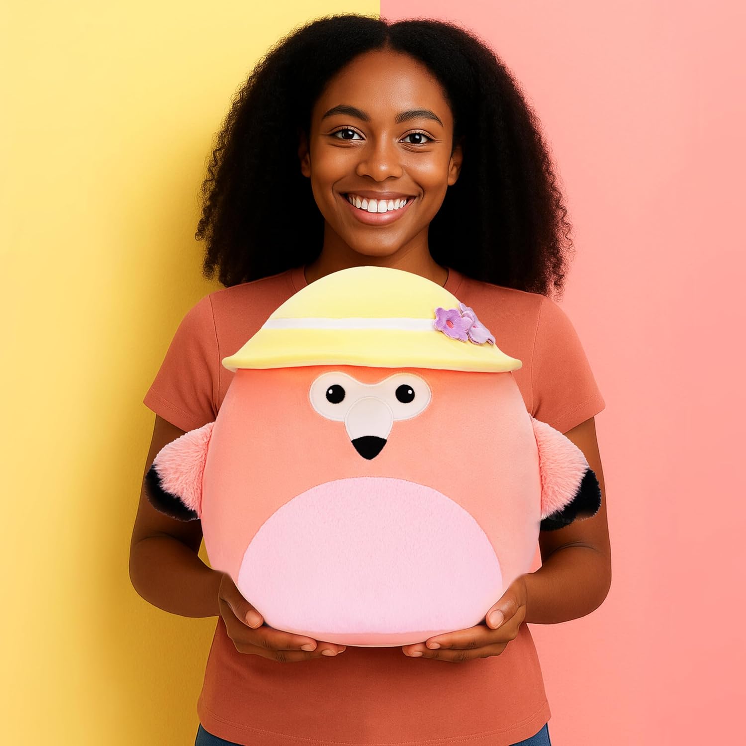 Original 13.5-inch Large Flamingo Plush Pillow Stuffed Animal Toy,Big Cute Soft Toys Adorable Plushie Toy,Gift for Kids Girls Family - Image 3