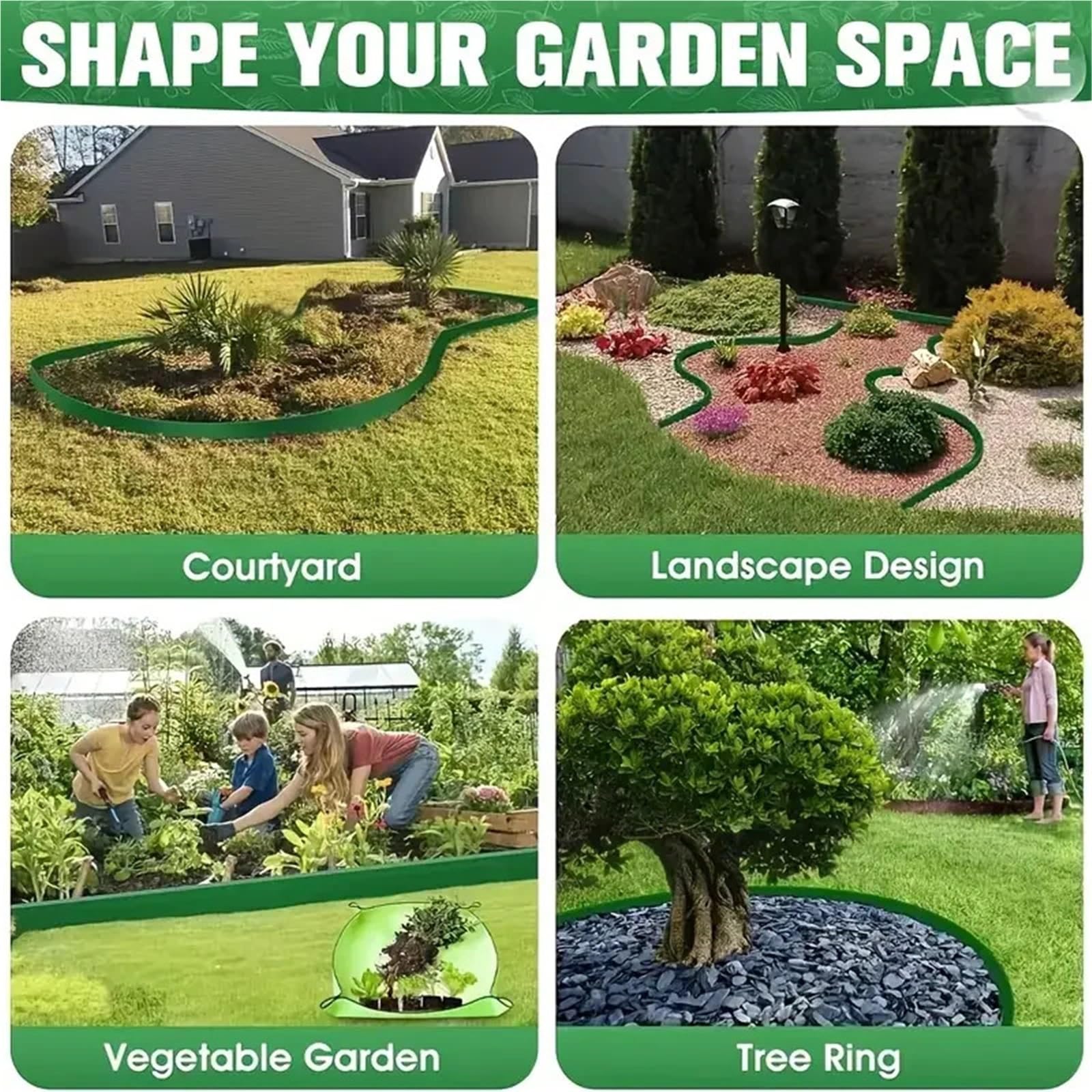 Lawn Edging Bordo paesaggistico del bordo prato a forma di L da 10 m for la separazione della pavimentazione in ghiaia dell'erba Barriera giardino fai te