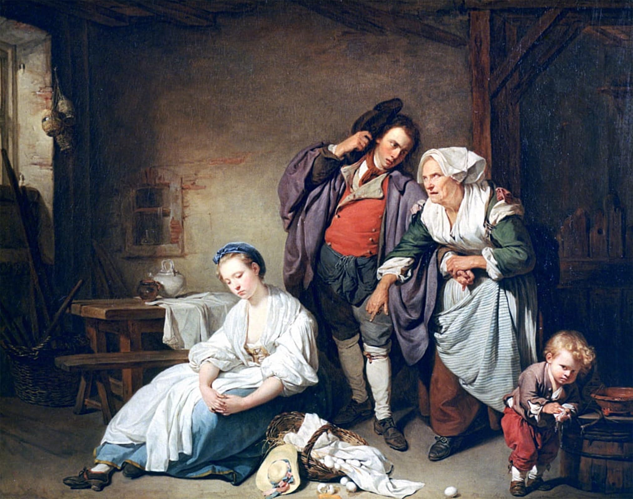 POSTERIIk Famous Print Pop Art Wall Art Graffiti Broken Eggs' by Jean Baptiste Greuze Art Prints for Home Decor 60x90cm