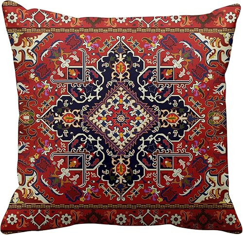 Miniatura 3 de Britimes Juego de 4 fundas de almohada, diseño étnico étnico retro tribal para decoración del hogar, 18 x 18 pulgadas