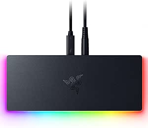 Razer Thunderbolt 5 Dock Chroma: 10 Ports w/M.2 Storage Slot - Triple 4K Displays at 144 Hz or Single 8K at 60 Hz - Thunderbolt Share Enabled - 140W Power Delivery - Connect 3 TB5 Devices - Black