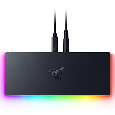 Razer Thunderbolt 5 Dock Chroma: 11 Port Docking Station with M.2 SSD Slot - 120Gbps Transfer Speeds - 3X 4K Displays at 144 Hz on TB5/4 Laptops - 140W PD Charging - Active Cooling - TB Share - Black