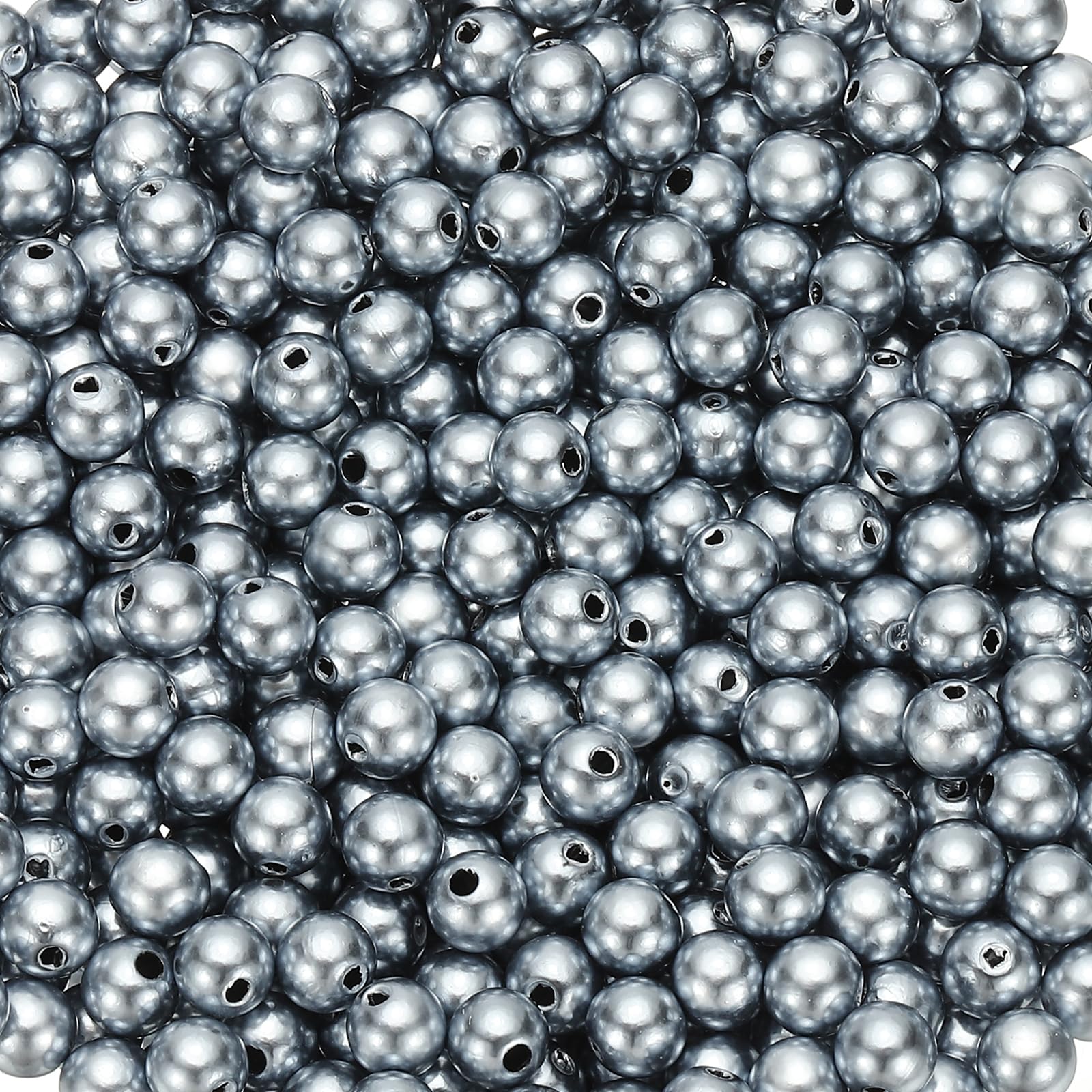 Perles rondes brillantes 6 mm PATIKIL de 2200 pièces gris pour création de bijoux