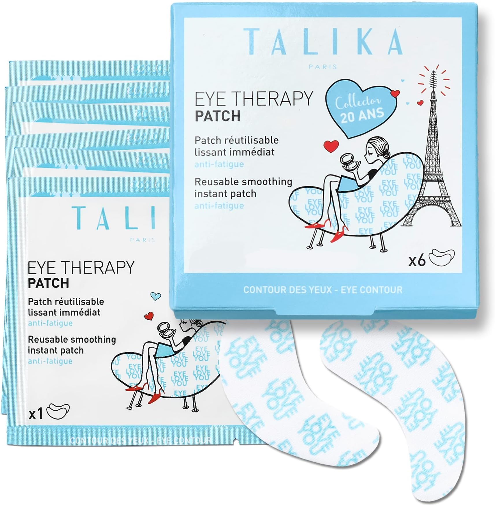 Eye Therapy Patch - Instant Smoothing Patches - Mask For Dark Circles Puffiness & Tired Eyes - 6 Refills Reusable Under Eye Patches for Adults Skincare Eye Treatment
