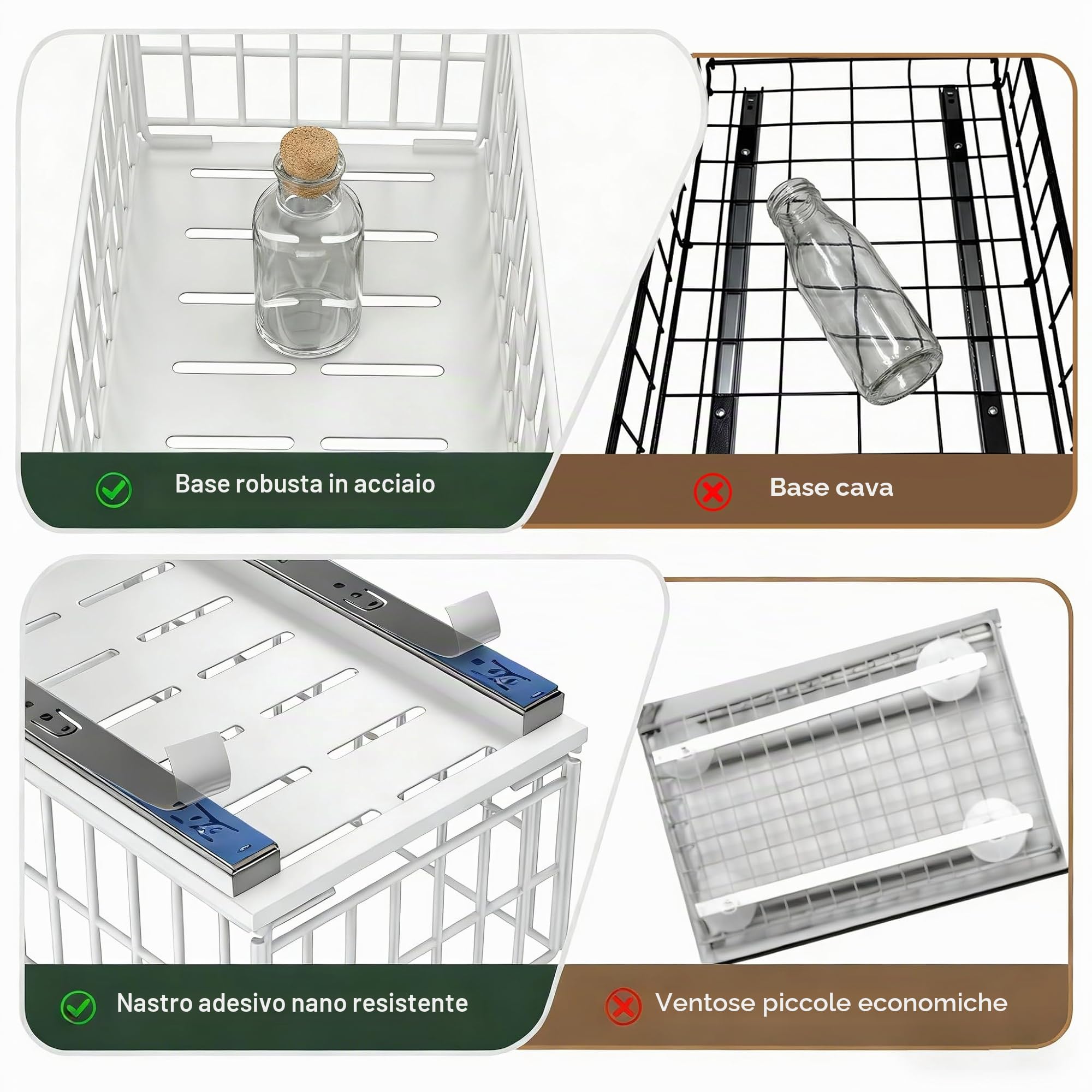 2 cassetti Cassetto estraibile da cucina, cesto scorrevole per cucina più profondi, cassetto telescopico, con guide per cassetti e manico in legno - senza fori (nero)