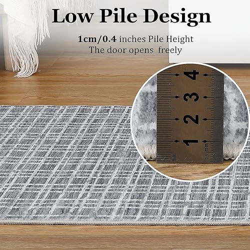 Miniatura 3 de FairOnly Alfombras de área de 4 x 6 pies para sala de estar y dormitorio, lavable a máquina, alfombra sólida, resistente a las manchas, no se