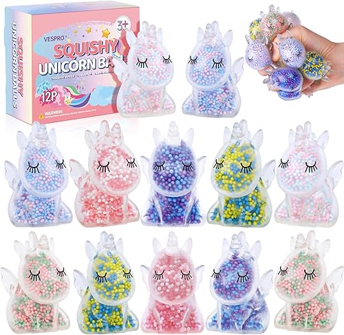 Miniatura 8 de Paquete de 54 bolas antiestrés, juguetes esponjosos, bolas estrujables para apretar, juguetes para ansiedad a granel para niños y adultos, bolas