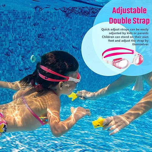 Miniatura 5 de 8 gafas de natación, gafas de natación ajustables de silicona transparentes para niños y adolescentes