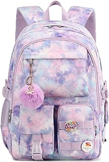 Hidds Laptop Backpacks 16 Inch School Bag College Backpack Anti Theft Travel Casual Daypack Bags Cute Bookbags Large Colorfull Carry on Back Pack for Teens Girls Women Students (Tie-Dye Purple)
