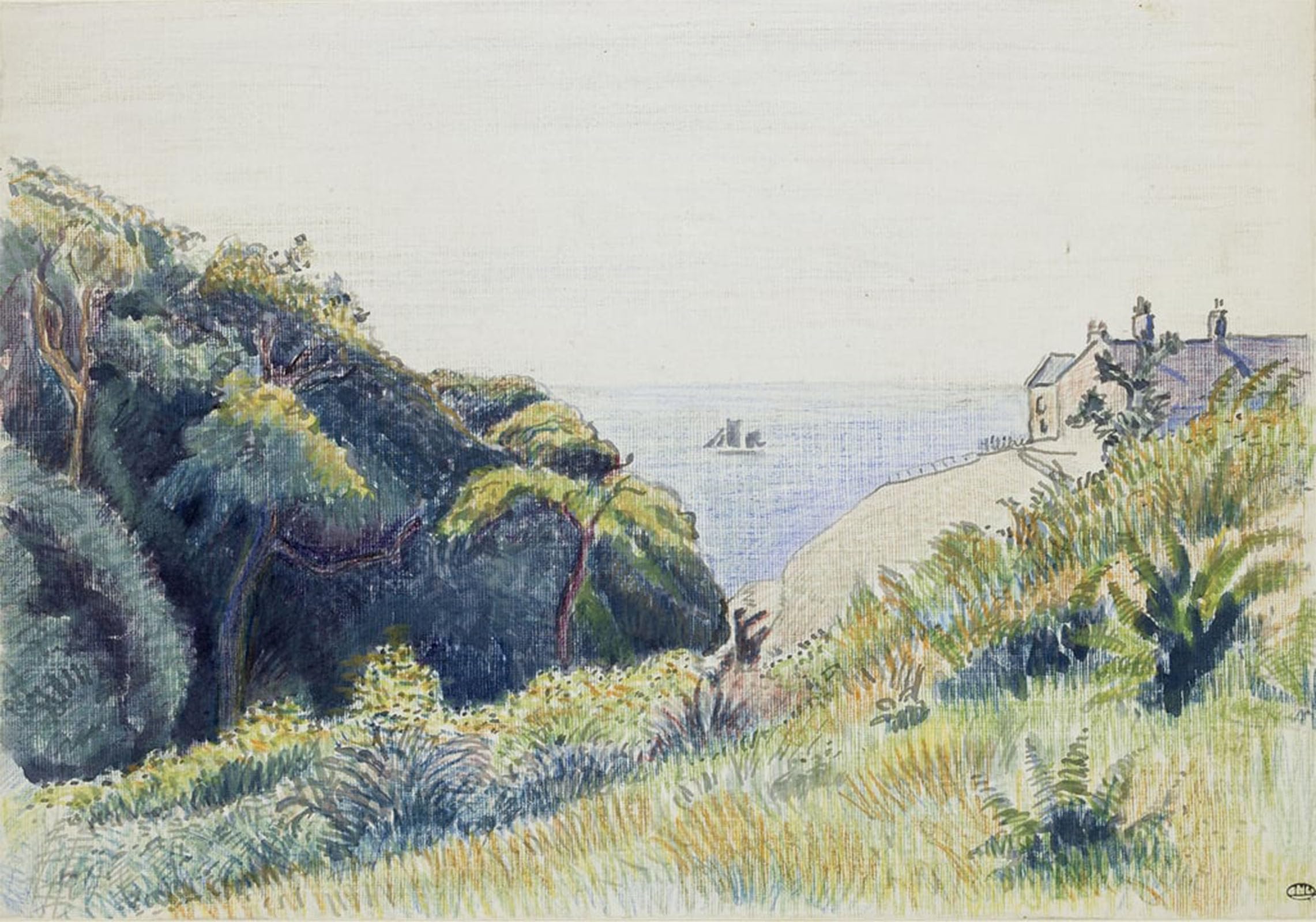 POSTERIIk Famous Print Pop Art Wall Art Graffiti the Coastguards House Ecclesbourne by Lucien Pissarro Art Prints for Home Decor 60x90cm
