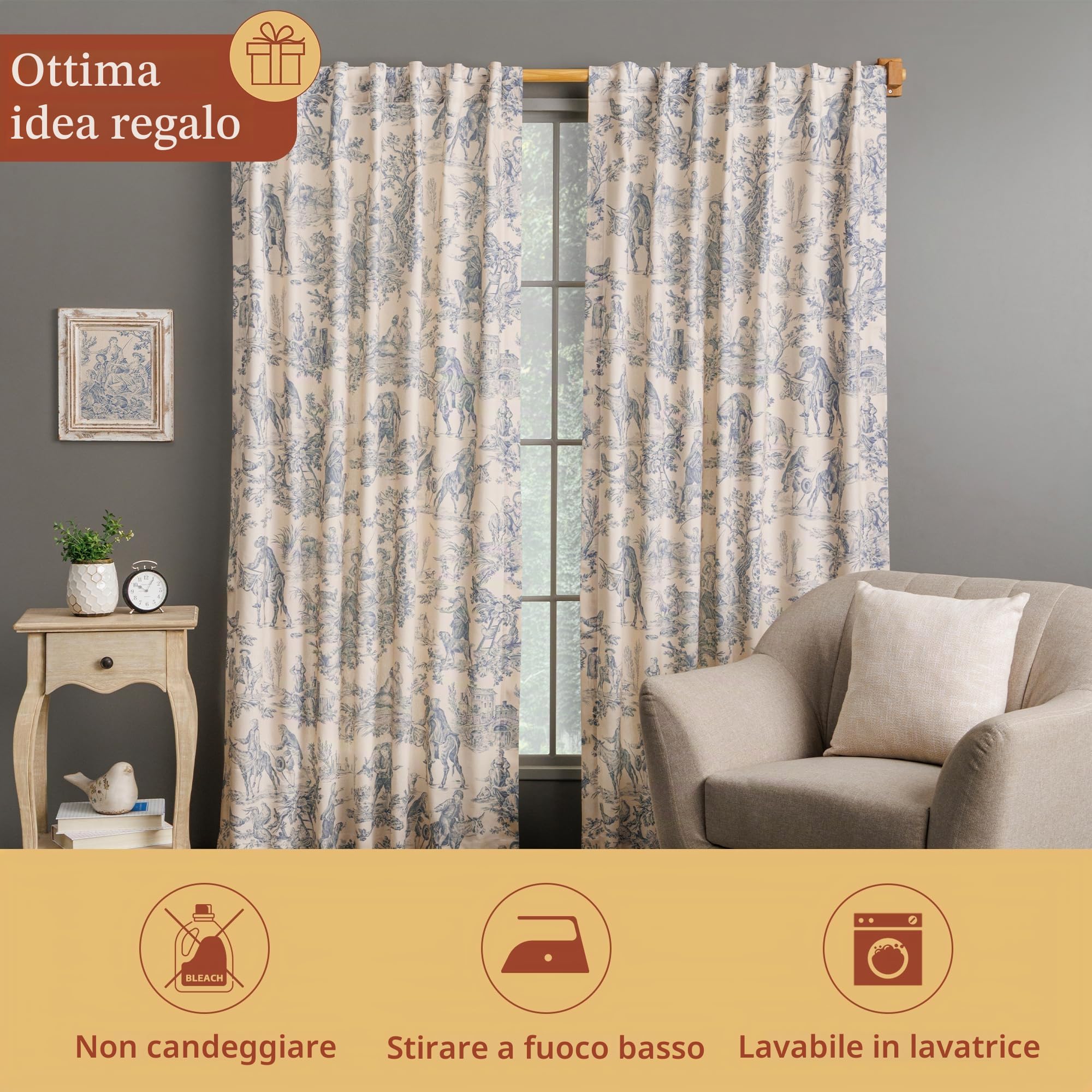 Maison d' Hermine Le Miller 100% cotone tenda, cotone, blu, 50 pollici x 84 pollici