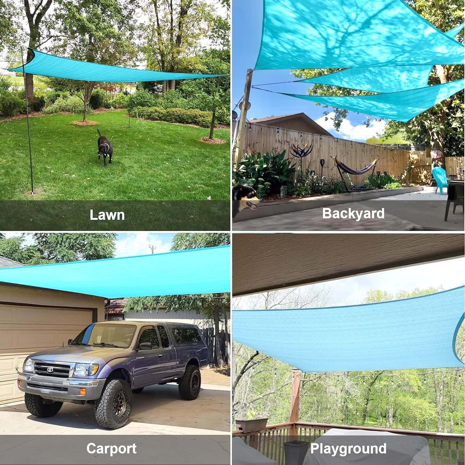 LXBche Sun Shade Sail, 3x4m Shade Canopy Sunshade Sails UV Blocking Canovas Covers Rectangle Canopy Shades for Backyard Yard Deck Patio Garden Outdoor (Color : A, Size : 3 * 5m)