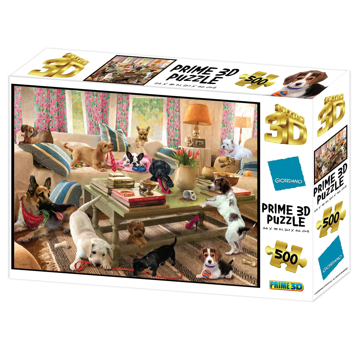 Prime 3D Discovery Animals Jigsaw Puzzle - 500 Piece 3D Lenticular Leopard Puzzle 24x18 Inches