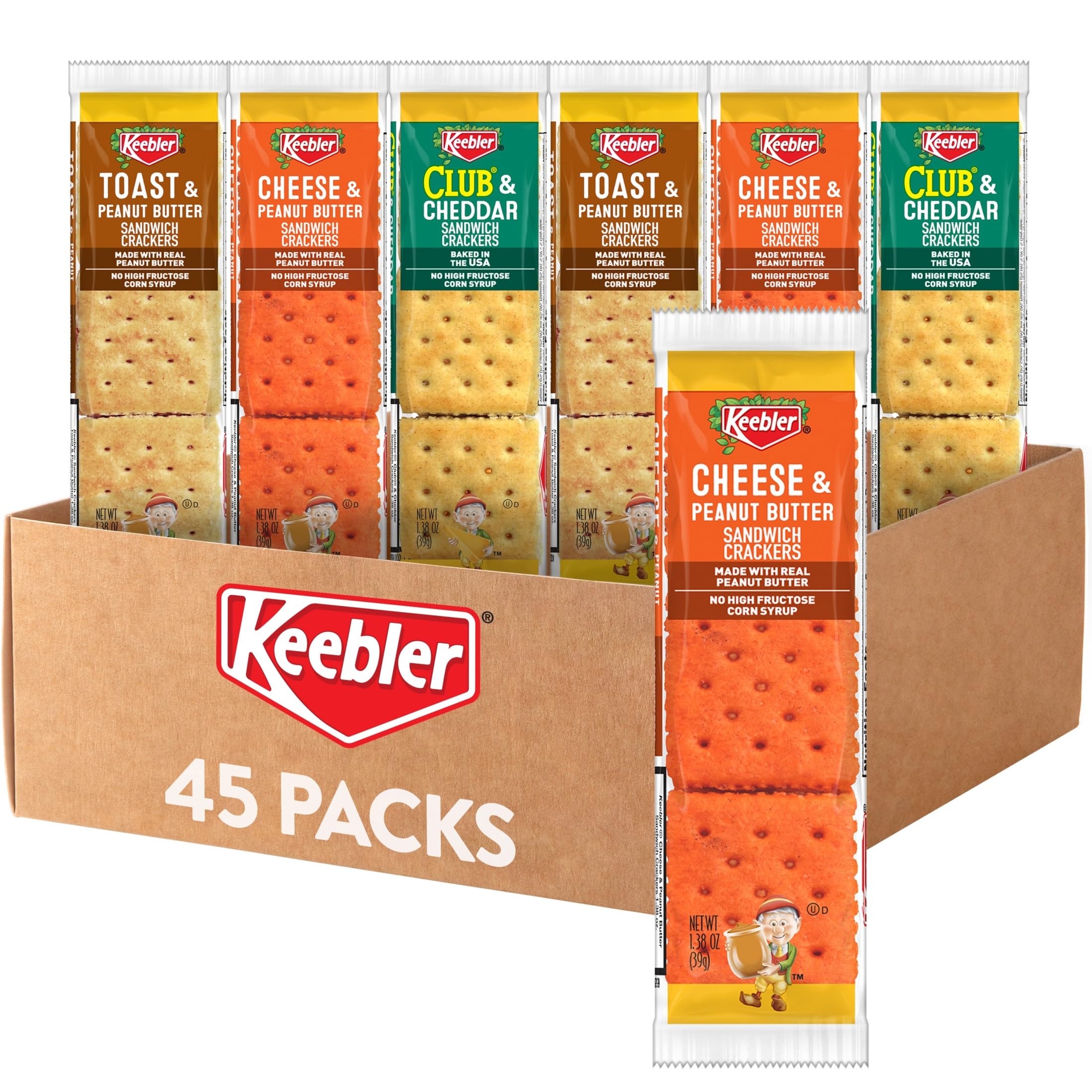 - Keebler Sandwich Crackers, Lunch Snacks, Variety Pack (45 Packs)
