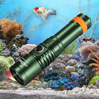 ORCATORCH ORCA7 Lampe De Plongée 3000 Lumens – Faisceau 6° Ultra-étroit, Mode SOS, IP68 150m – Compacte Et Légère Pour Plongée Nuit, Spéléo Et Technique (Rouge)