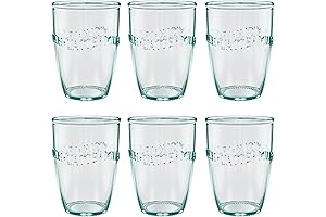 Amici Home Euro Milk Glasses | Italian Made, Clear Recycled Glass with...