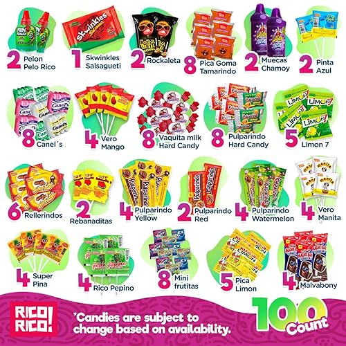 Miniatura 3 de OLÉ RICO Caramelo mexicano 100 piezas - Dulces Mexicanos Surtidos aperitivos mexicanos dulces mexicanos mezcla de surtido de dulces dulces y picantes