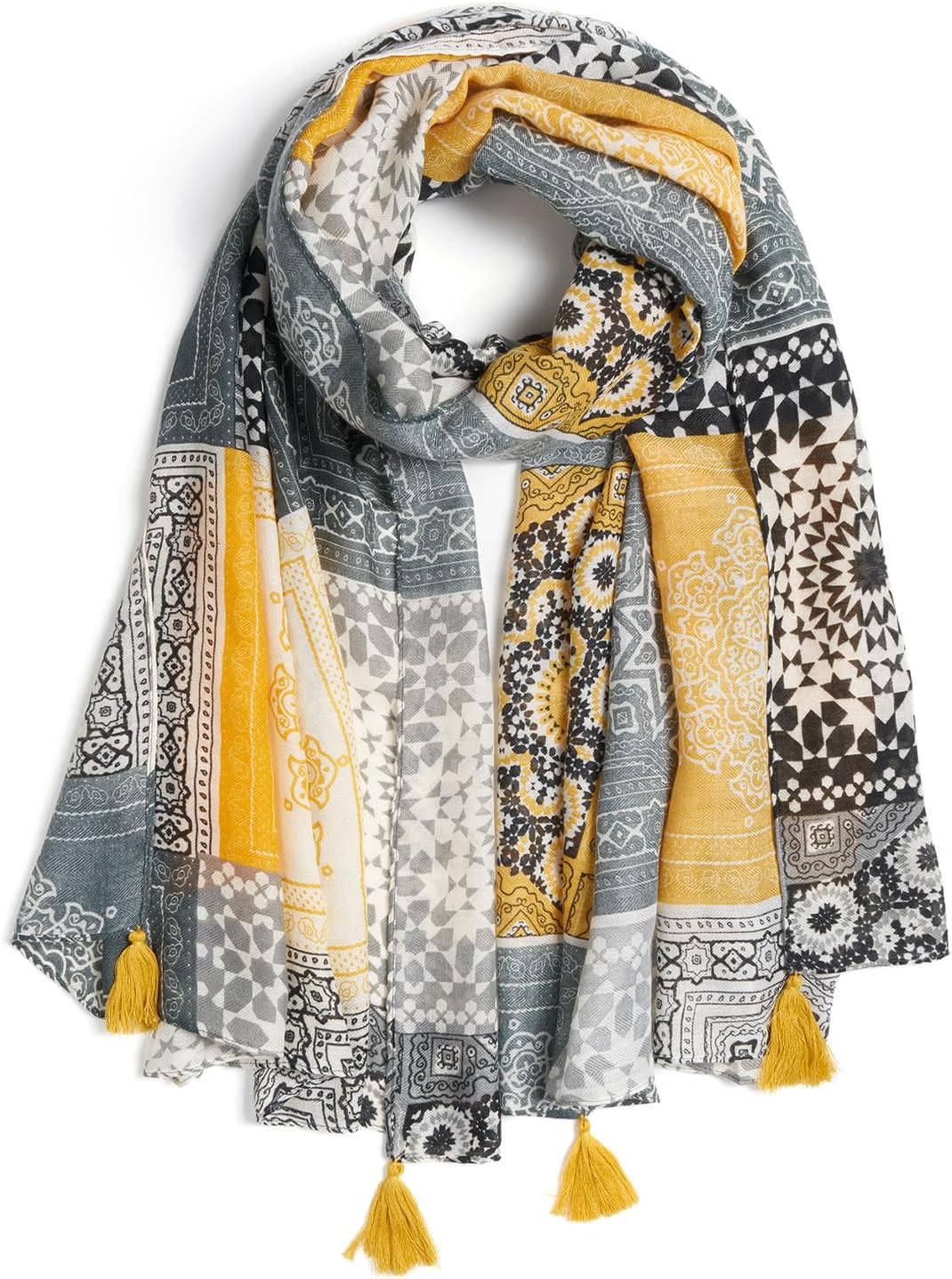 Lightweight Scarves Floral Cotton Scarf for Women Fashion Shawl Wraps Thin Fall Winter Neck Scarves