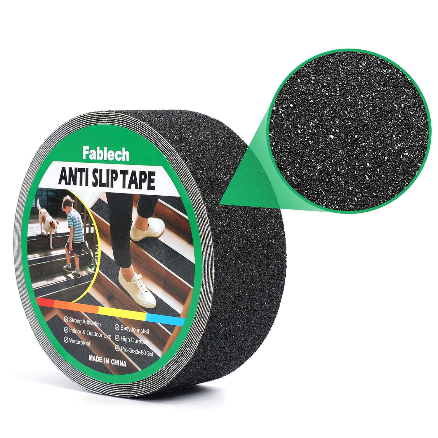 2" x 35' Heavy Duty Anti Slip Traction Tape, Waterproof High Grip Non Skid Strips for Indoor Outdoor Steps, Stairs, Ramps, Pool Decks and Garage