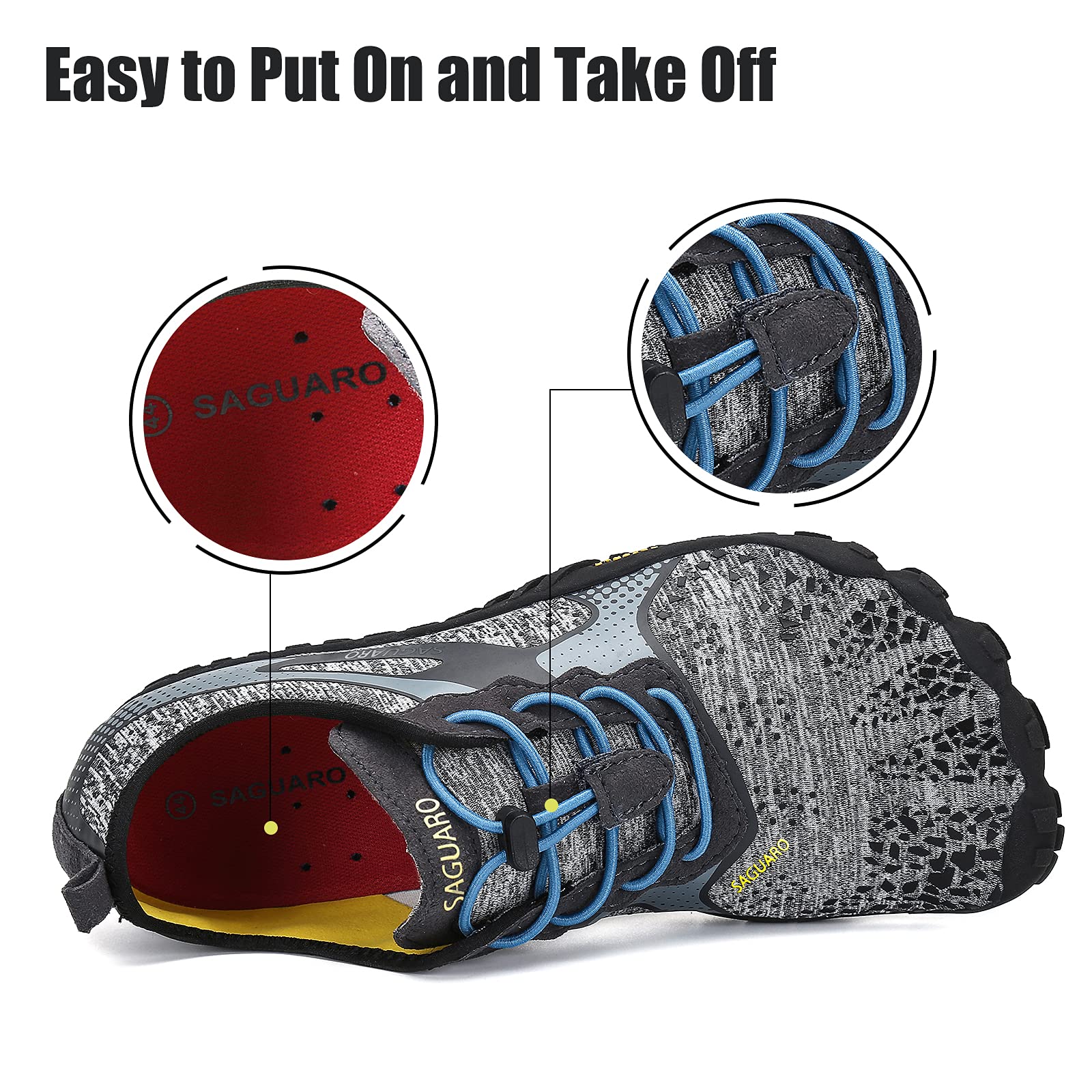 SAGUARO Minimaliste Barefoot Scarpe da Corsa Uomo Piedi Nudi Trail Running